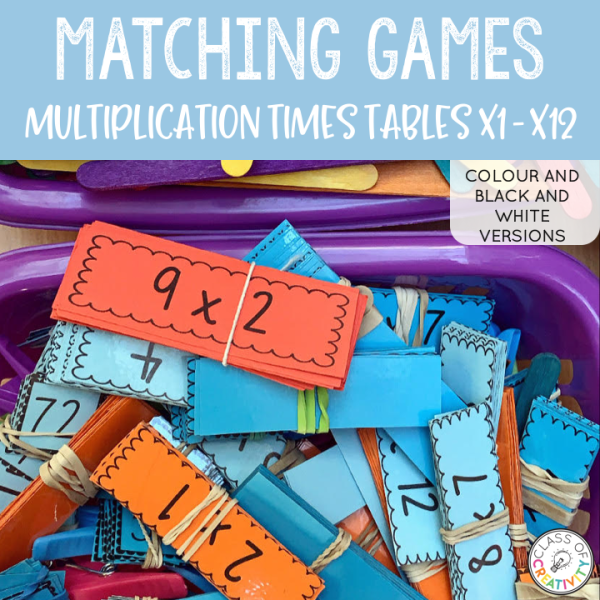 Multiplication Times Tables Matching Game