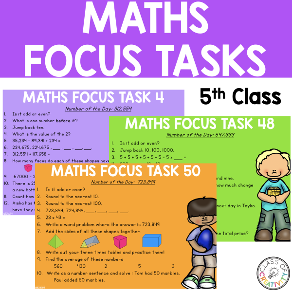 60 Maths Focus Tasks for 5th