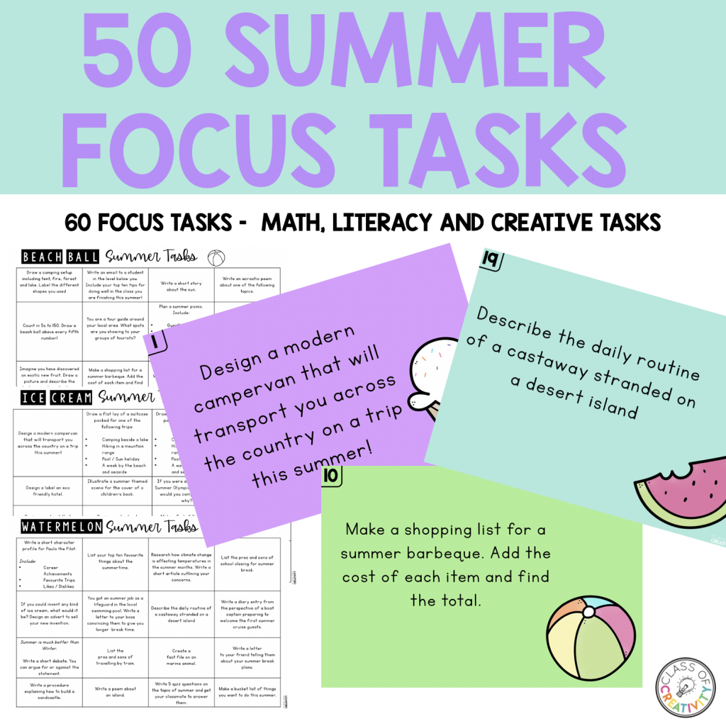 50 Summer Focus Tasks