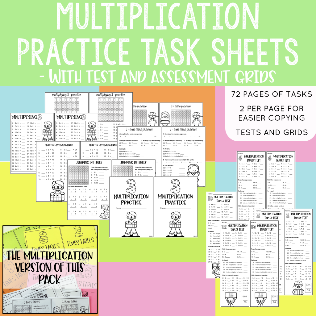 Multiplication Practice Worksheets and Tests