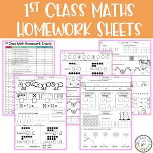1st Class Maths Homework Sheets – Full Year Pack!
