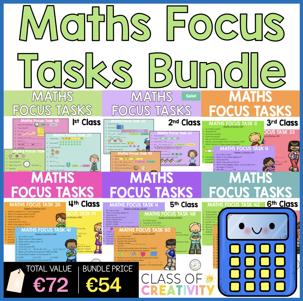 Maths Focus Task Bundle 1st - 6th Class